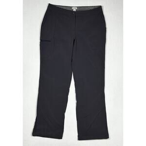 LL Bean Water Repellent Comfort Trail Pants Women 12 Mid-Rise Straight Cinch Hem